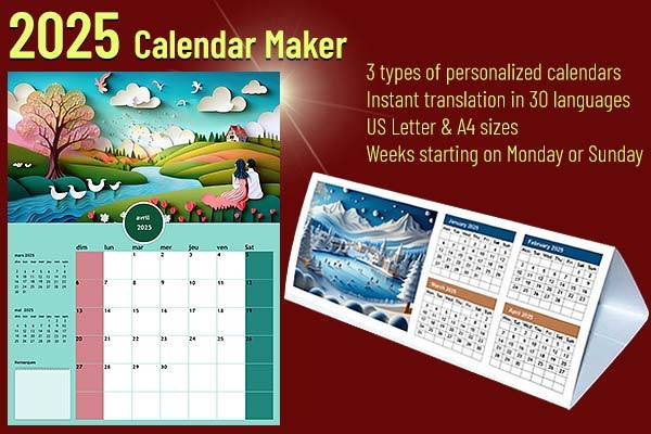 2025 Calendar Maker