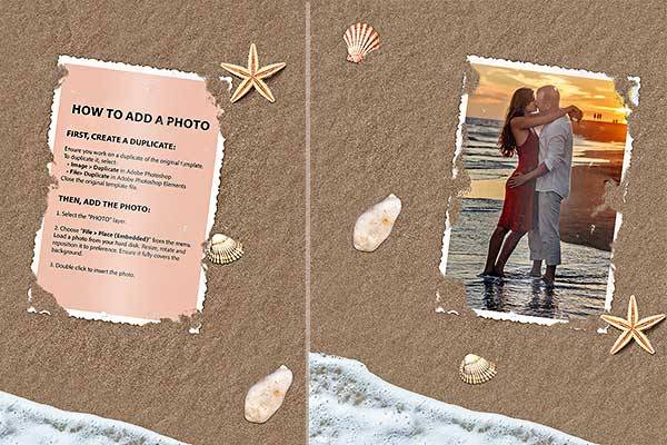 Photo in the Sand Photoshop Template